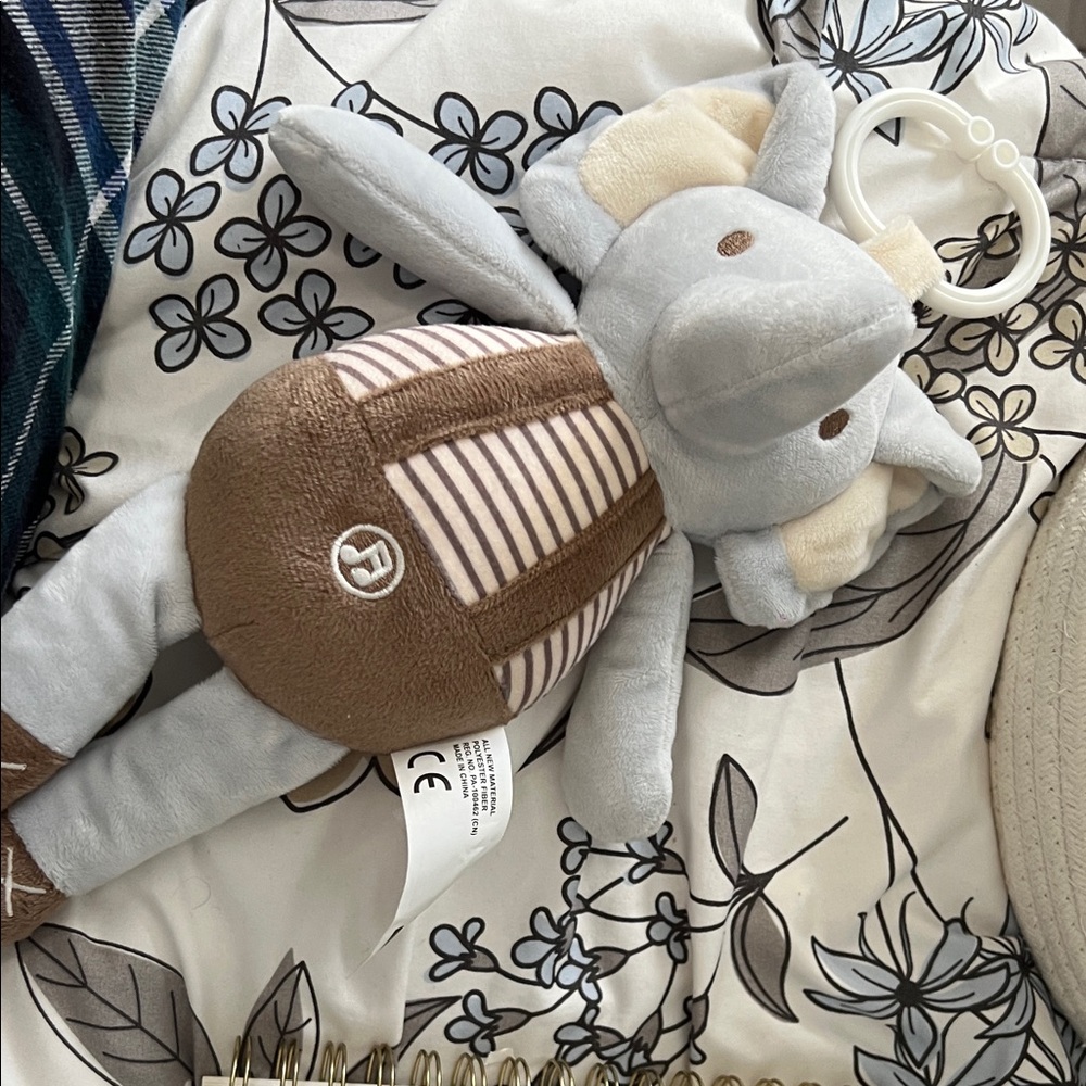 Adorable Gray and Brown Elephant Plush Toy
